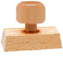 Houten stempel met tekstplaat